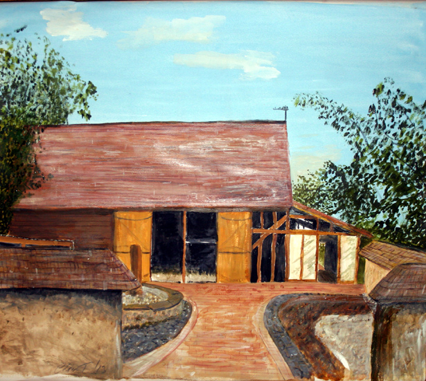 painting of Orchard Barn by Chris Turland 2013