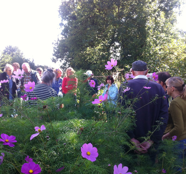 visitors to the garden at Orchard Barn