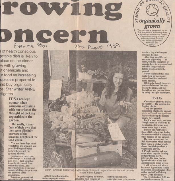Sarah Partridge Evening Star article 23.8.1989