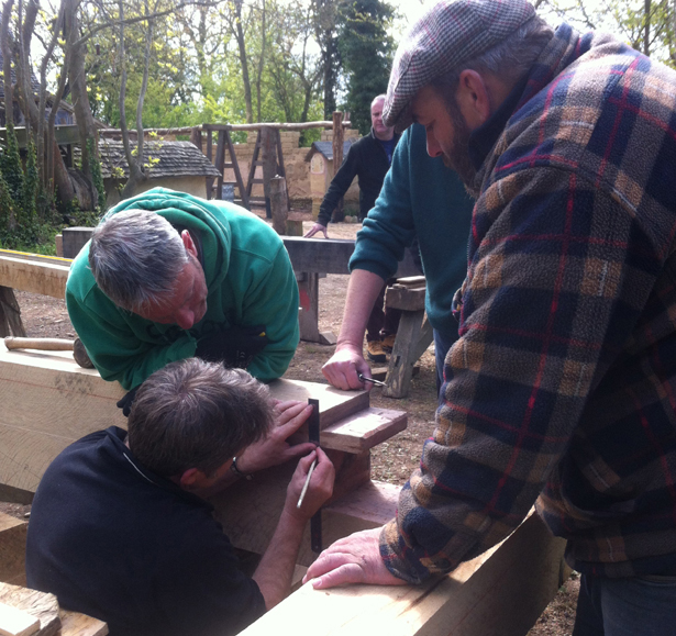 learning timber framing ar Orchard Barn